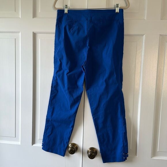 COUNTERPARTS ROYAL BLUE PULL ON PANTS SIZE 8 ANKLE ELASTIC WAIST - Picture 2 of 6